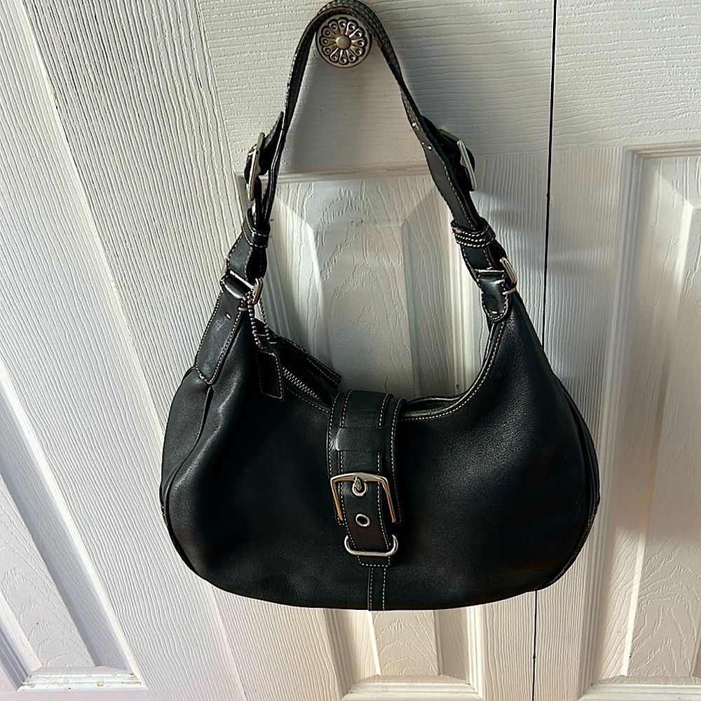 Coach black  leather handbag/ wristlet Non smoking household.